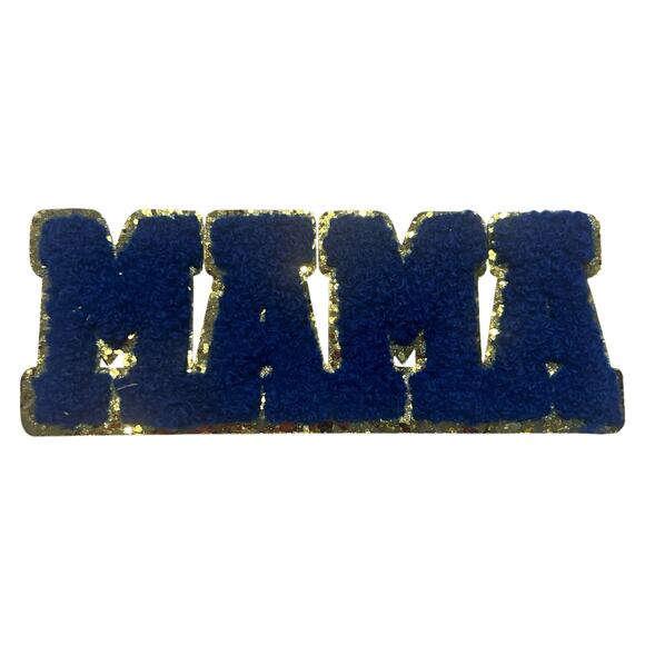 Blue and Gold MAMA Iron On Patch Patch - Picture 2 of 3